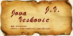 Jova Vesković vizit kartica